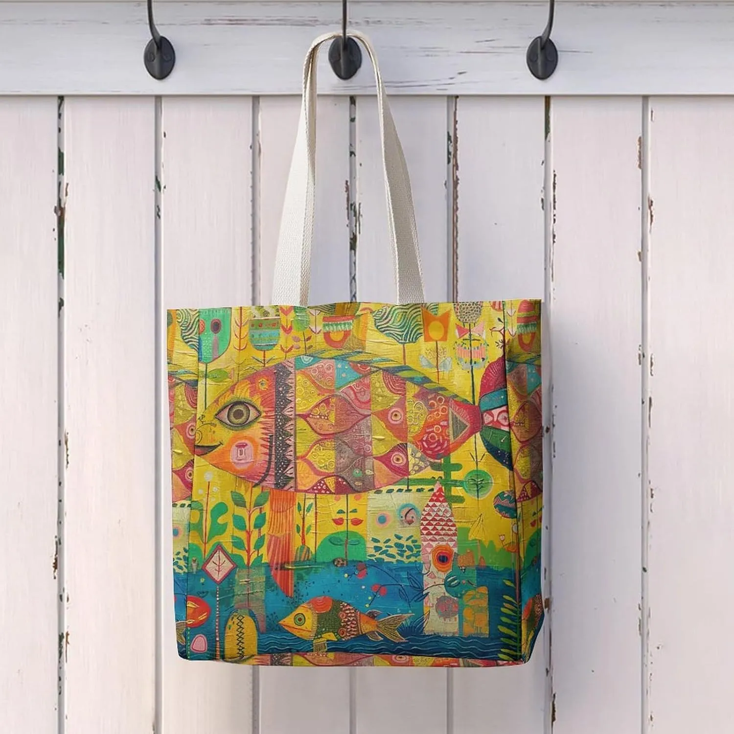 Tote Bag Laptop Handbag Classical Pattern Flowers Grocery Bag Canvas Shoulder Bag Crossbody Bag for Travel