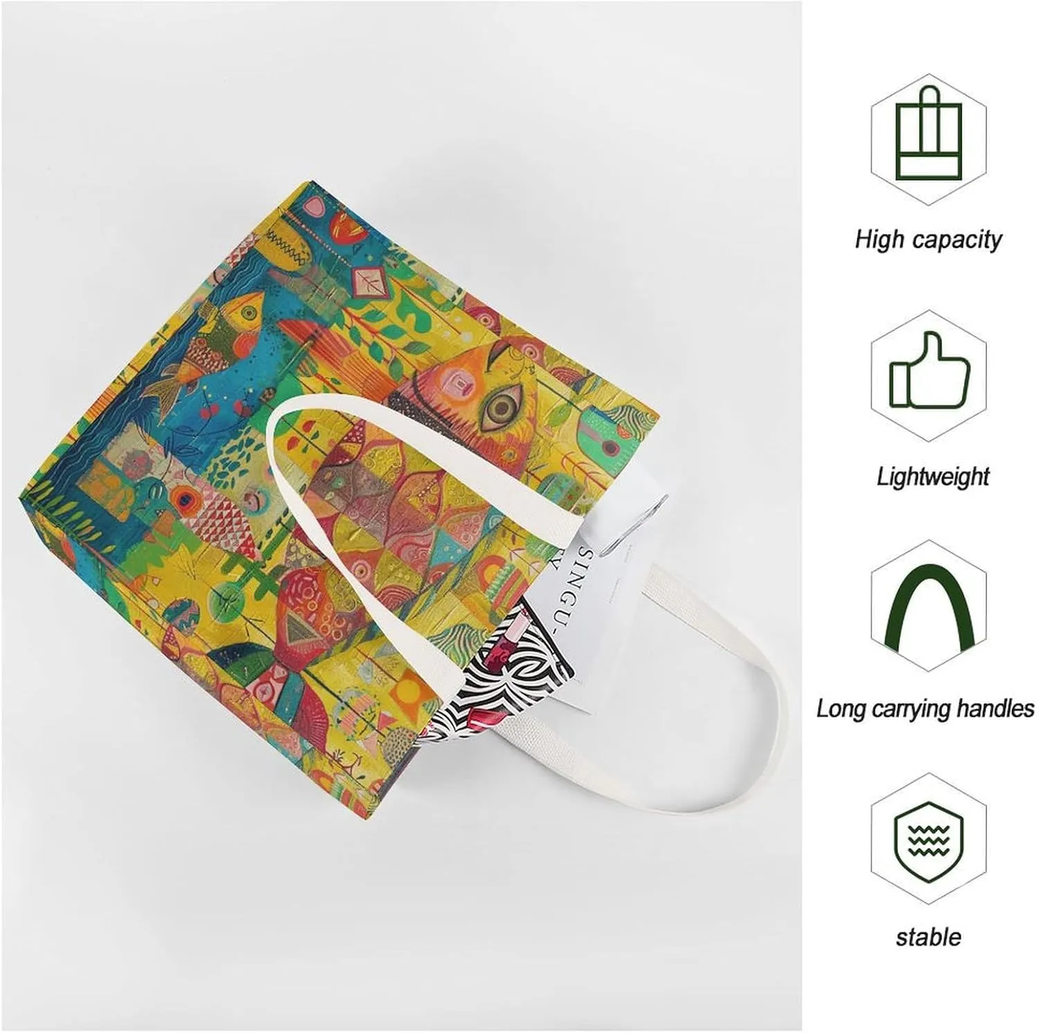 Tote Bag Laptop Handbag Classical Pattern Flowers Grocery Bag Canvas Shoulder Bag Crossbody Bag for Travel