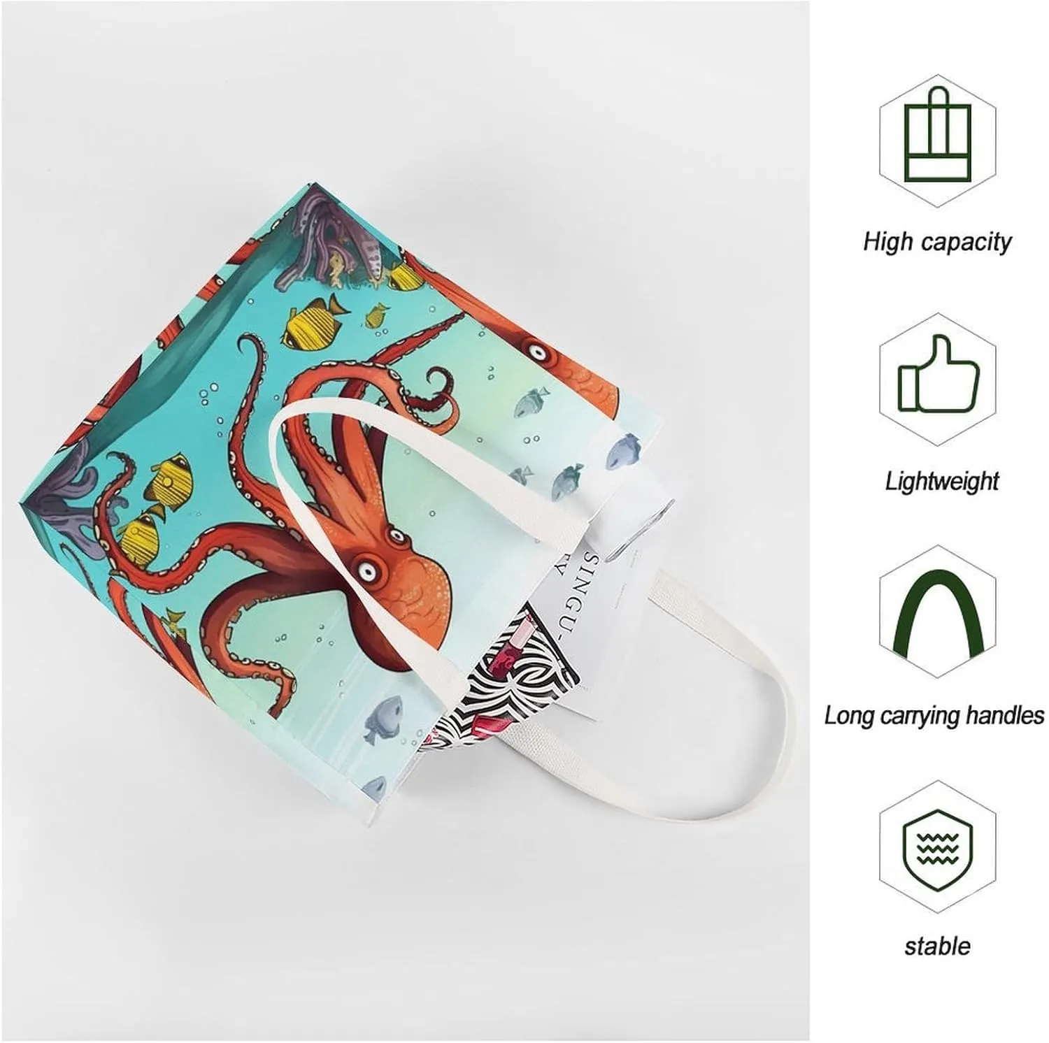 Tote Bag Laptop Handbag Elk Artwork Grocery Bag Canvas Shoulder Bag Crossbody Bag for Travel