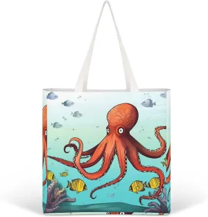 Tote Bag Laptop Handbag Elk Artwork Grocery Bag Canvas Shoulder Bag Crossbody Bag for Travel