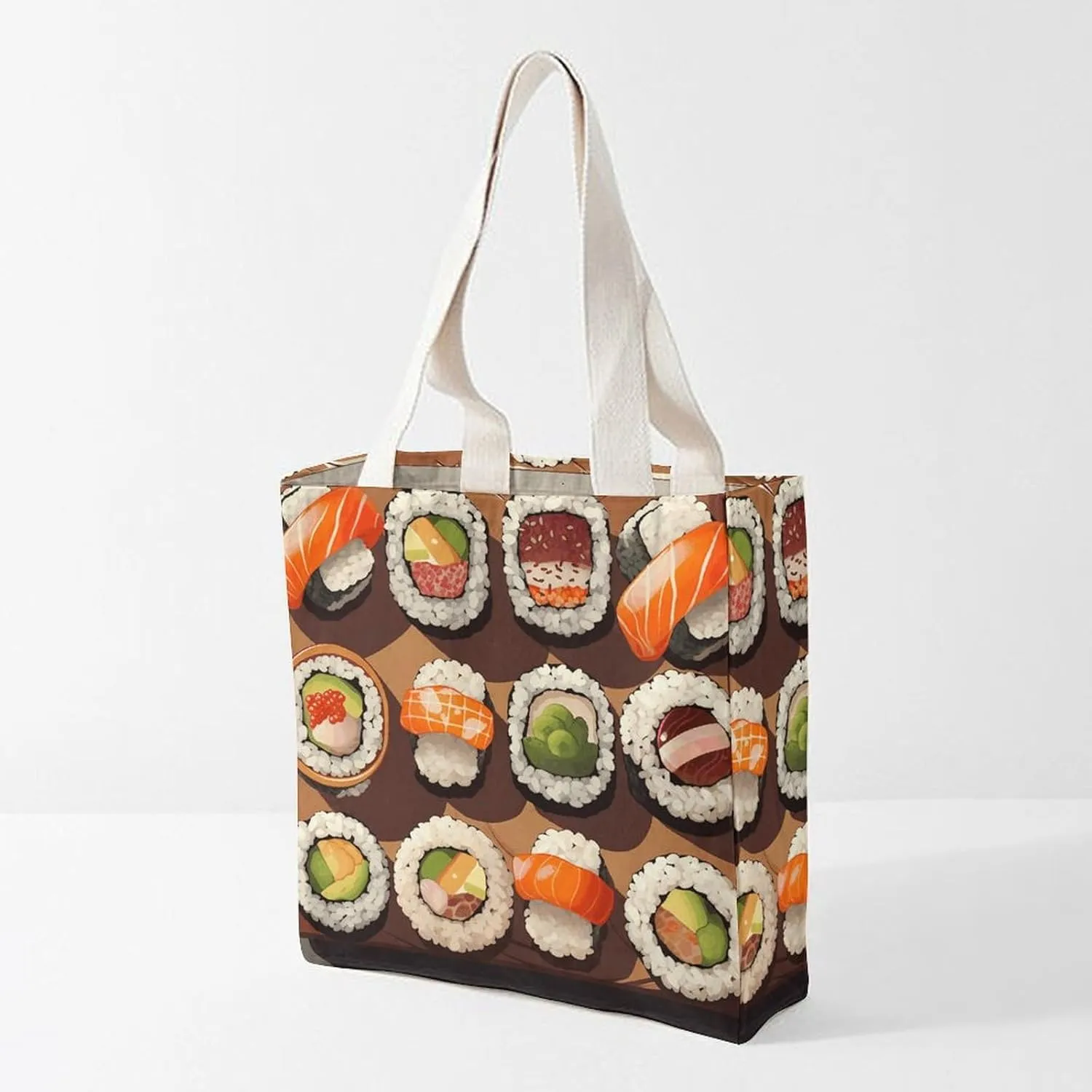 Tote Bag Laptop Handbag Meat Slices Pattern Grocery Bag Canvas Shoulder Bag Crossbody Bag for Travel