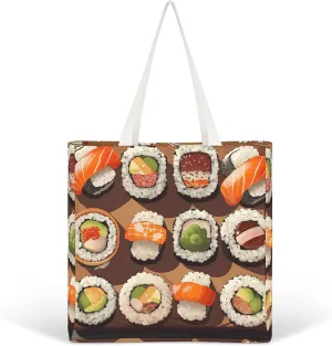 Tote Bag Laptop Handbag Meat Slices Pattern Grocery Bag Canvas Shoulder Bag Crossbody Bag for Travel