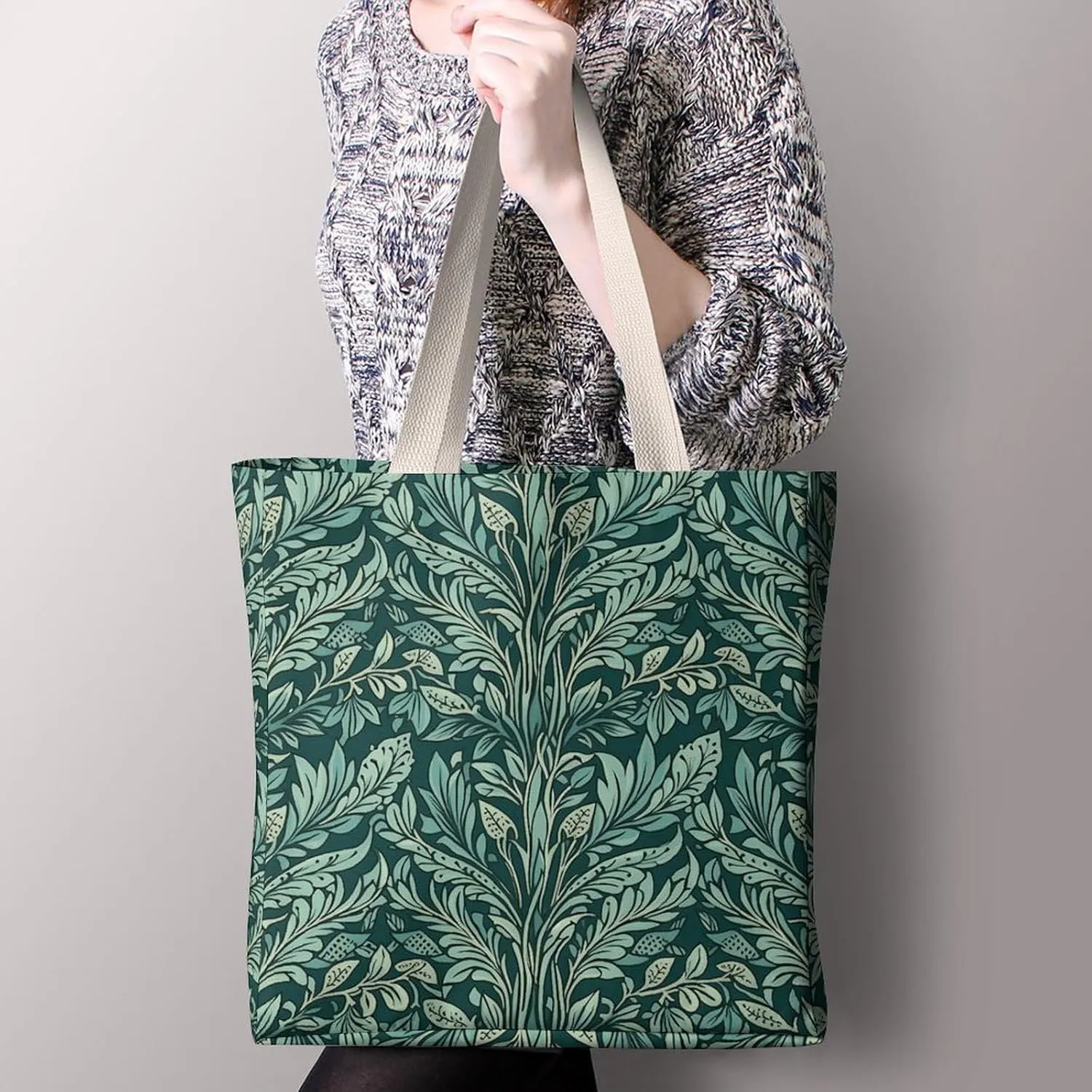 Tote Bag Laptop Handbag On Flowering Tree Grocery Bag Canvas Shoulder Bag Crossbody Bag for Travel