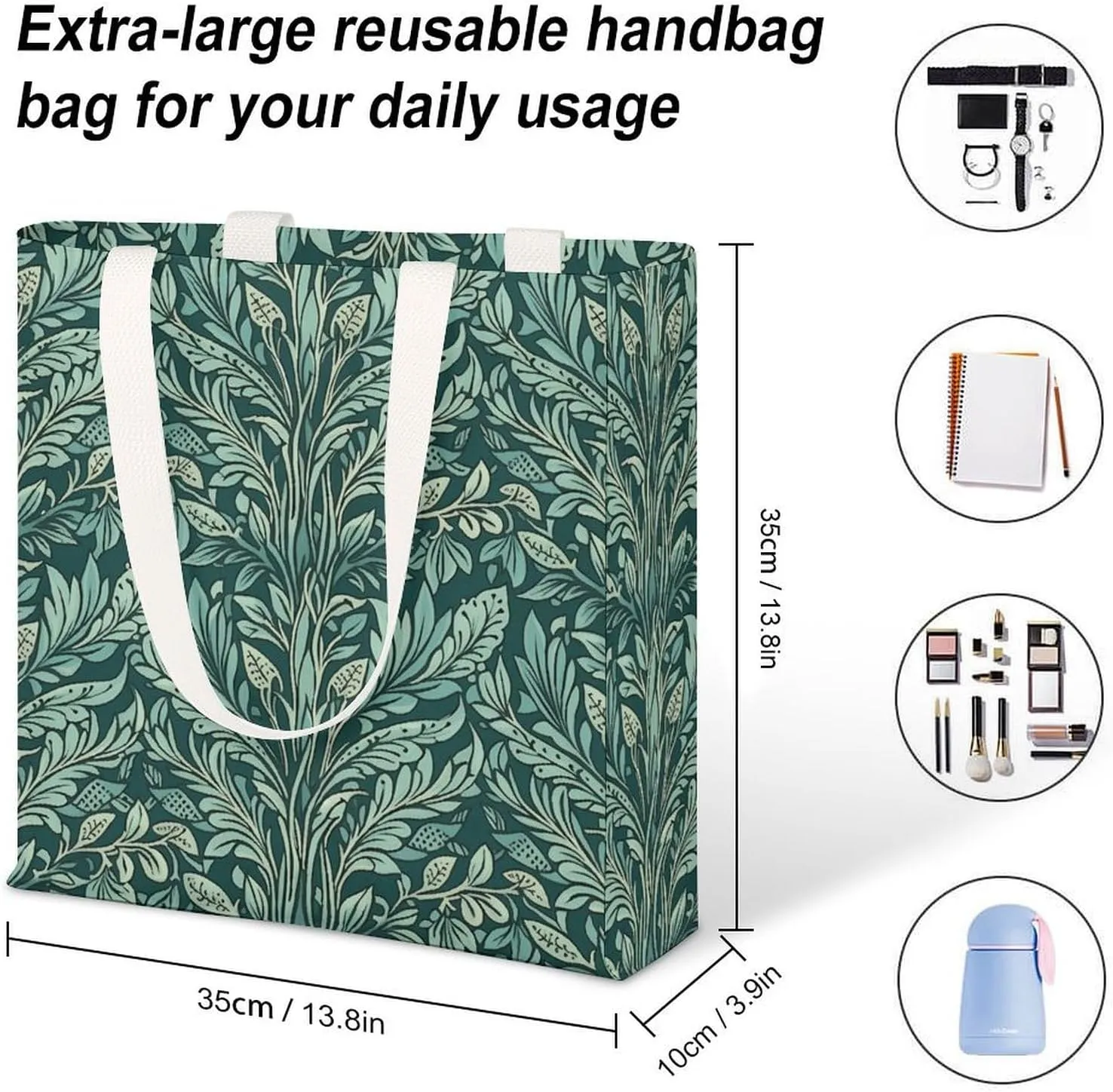 Tote Bag Laptop Handbag On Flowering Tree Grocery Bag Canvas Shoulder Bag Crossbody Bag for Travel