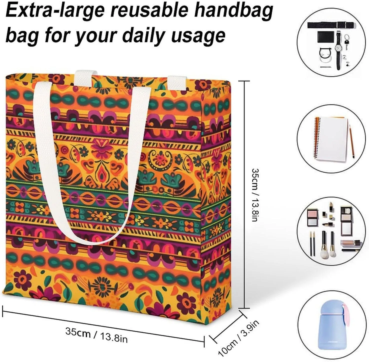Tote Bag Laptop Handbag Small Animals Grocery Bag Canvas Shoulder Bag Crossbody Bag for Travel