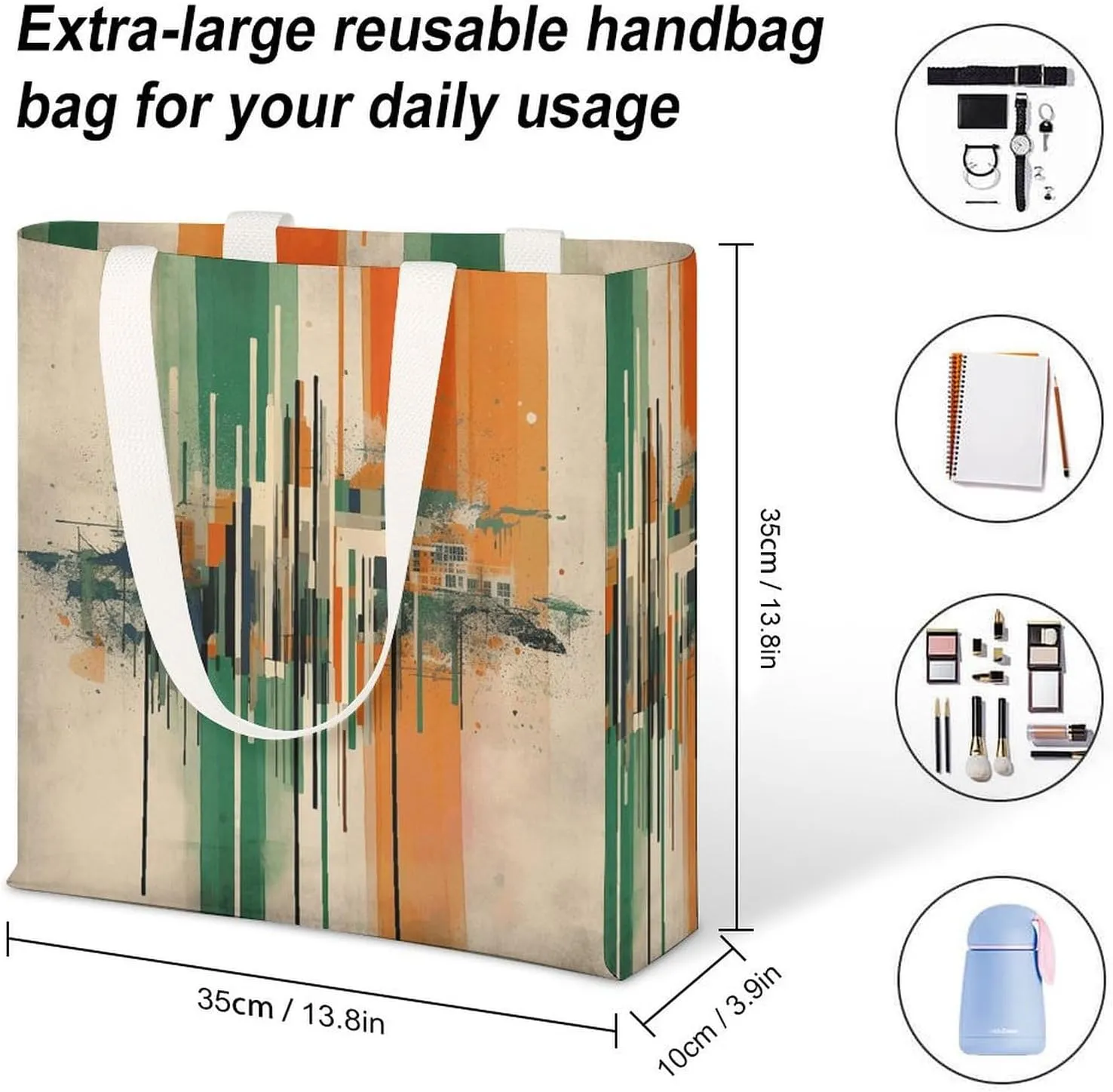 Tote Bag Laptop Handbag Small Hound Pattern Grocery Bag Canvas Shoulder Bag Crossbody Bag for Travel