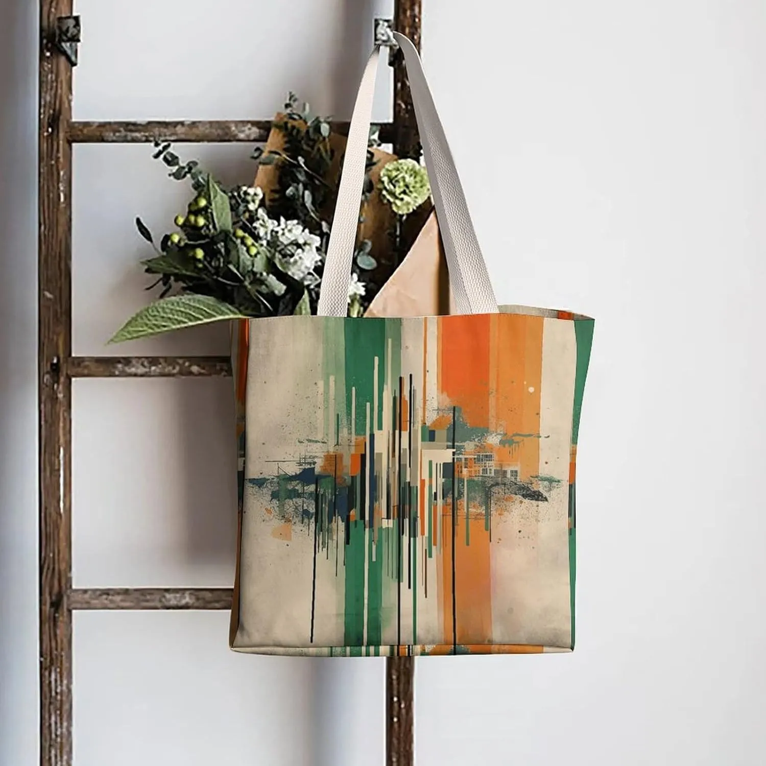 Tote Bag Laptop Handbag Small Hound Pattern Grocery Bag Canvas Shoulder Bag Crossbody Bag for Travel