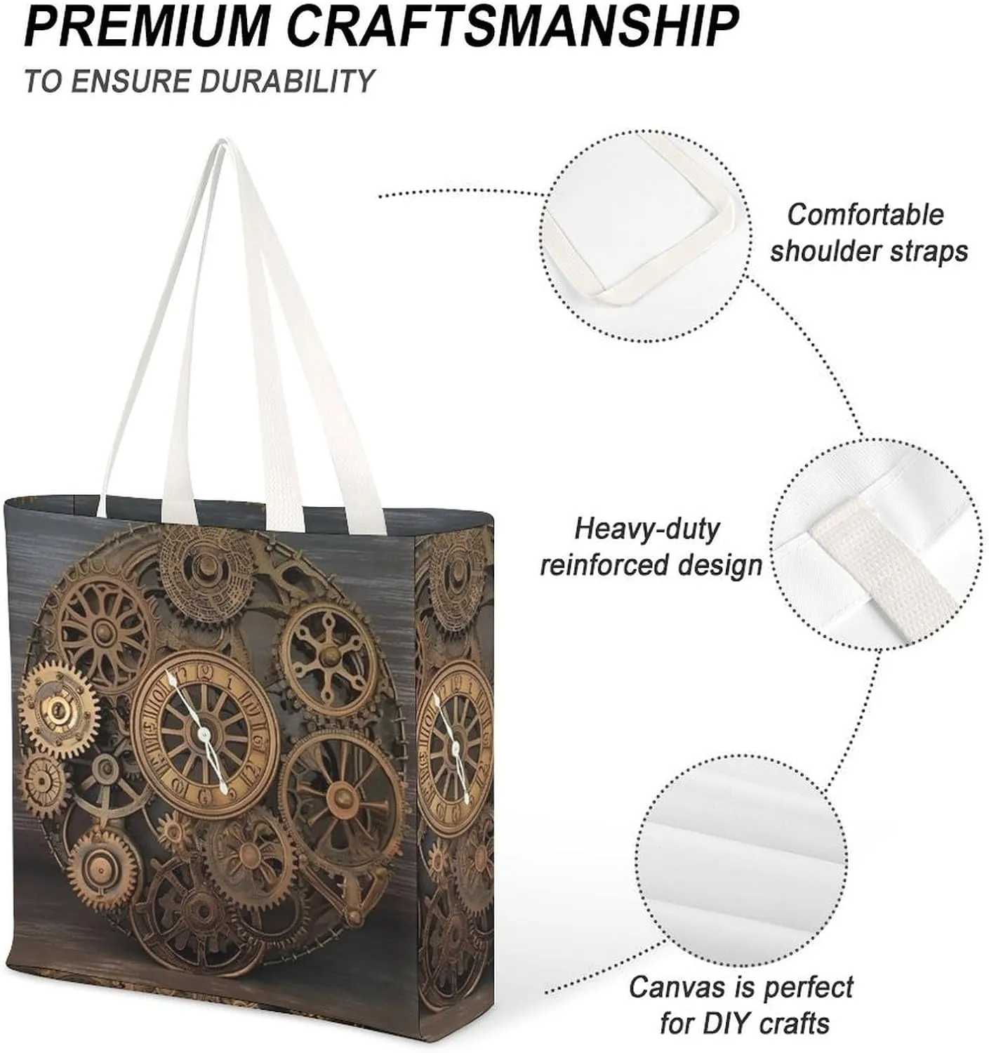 Tote Bag Laptop Handbag The Silent Monkey Grocery Bag Canvas Shoulder Bag Crossbody Bag for Travel