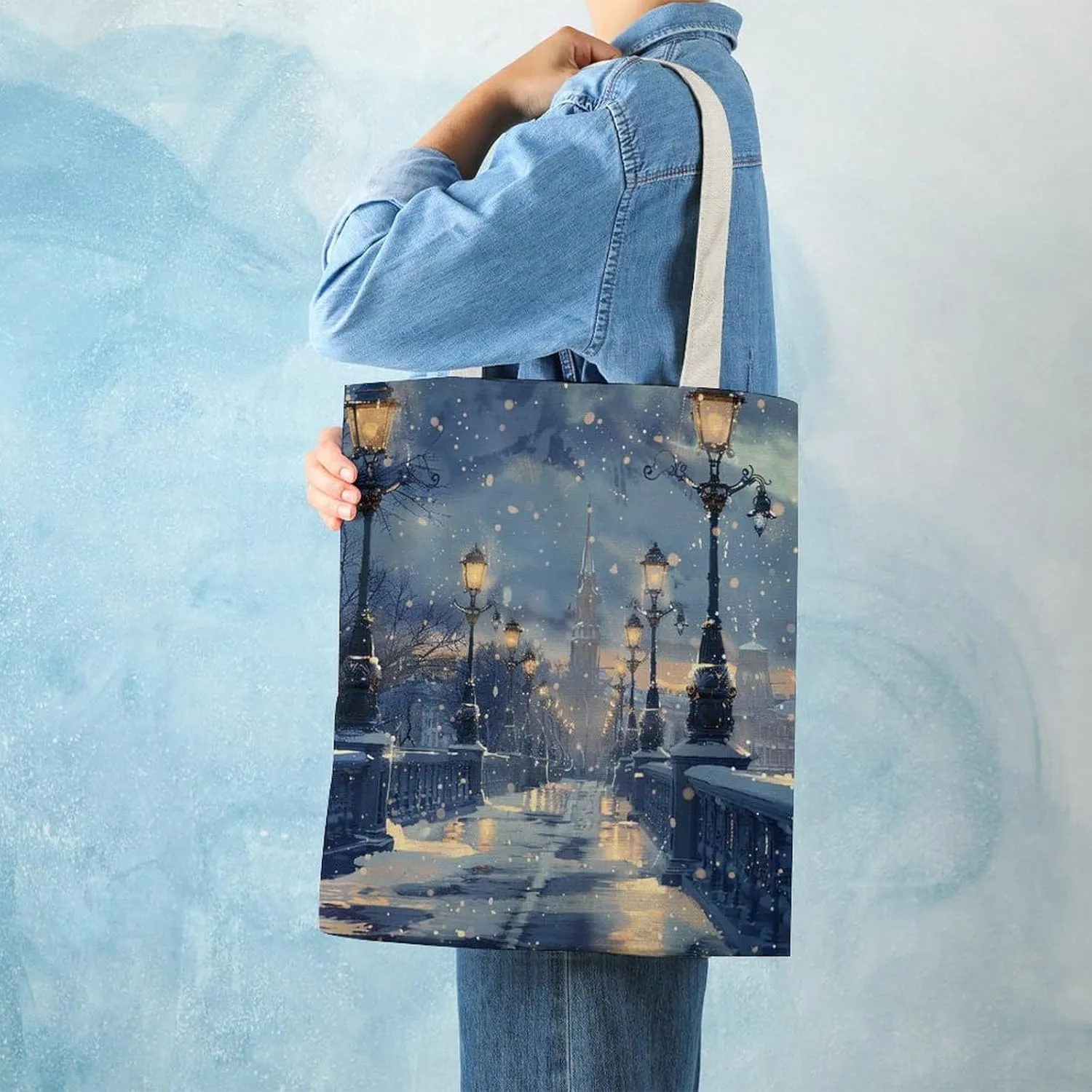 Tote Bag Laptop Handbag Wild Elk Grocery Bag Canvas Shoulder Bag Crossbody Bag for Travel