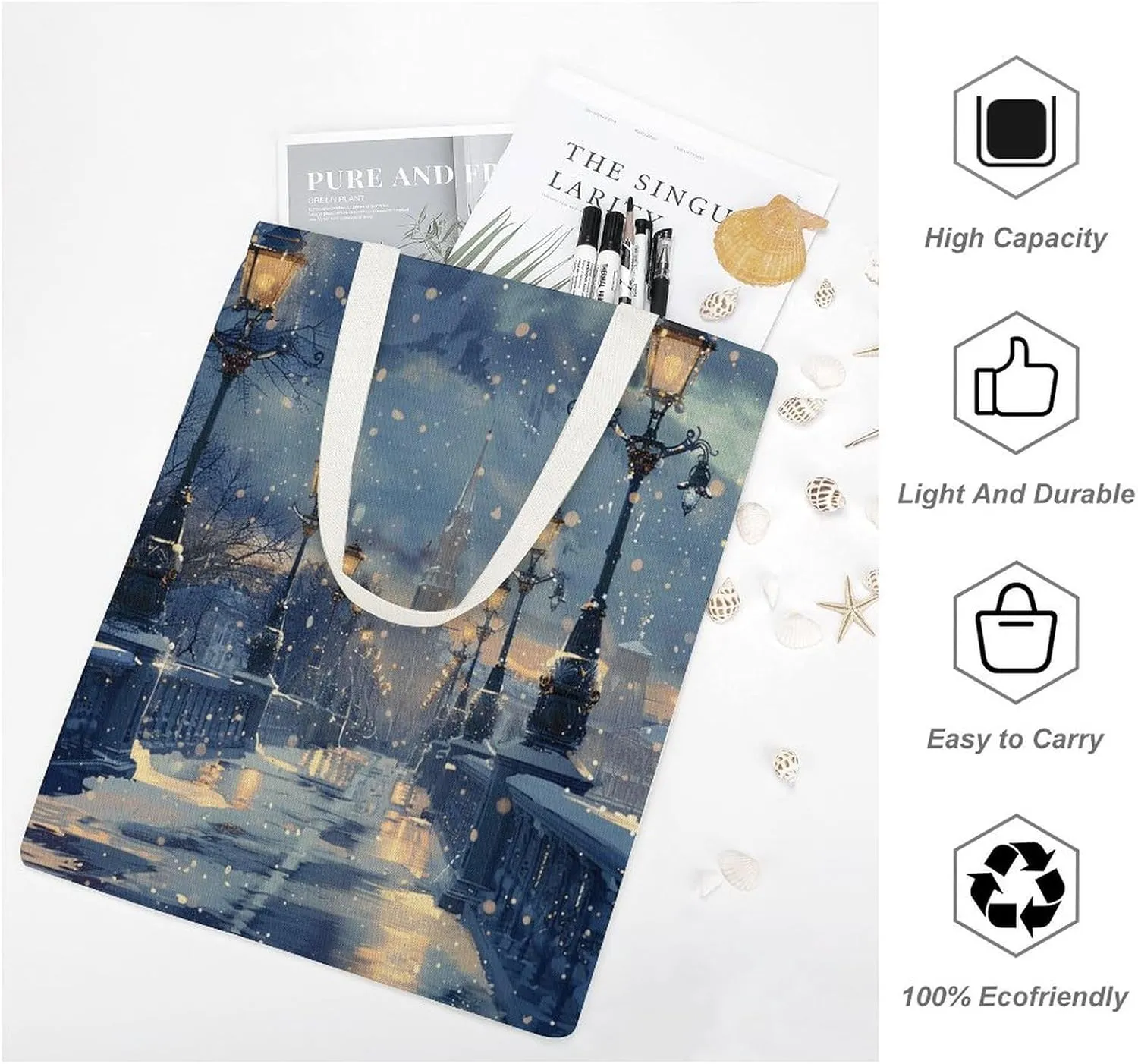 Tote Bag Laptop Handbag Wild Elk Grocery Bag Canvas Shoulder Bag Crossbody Bag for Travel