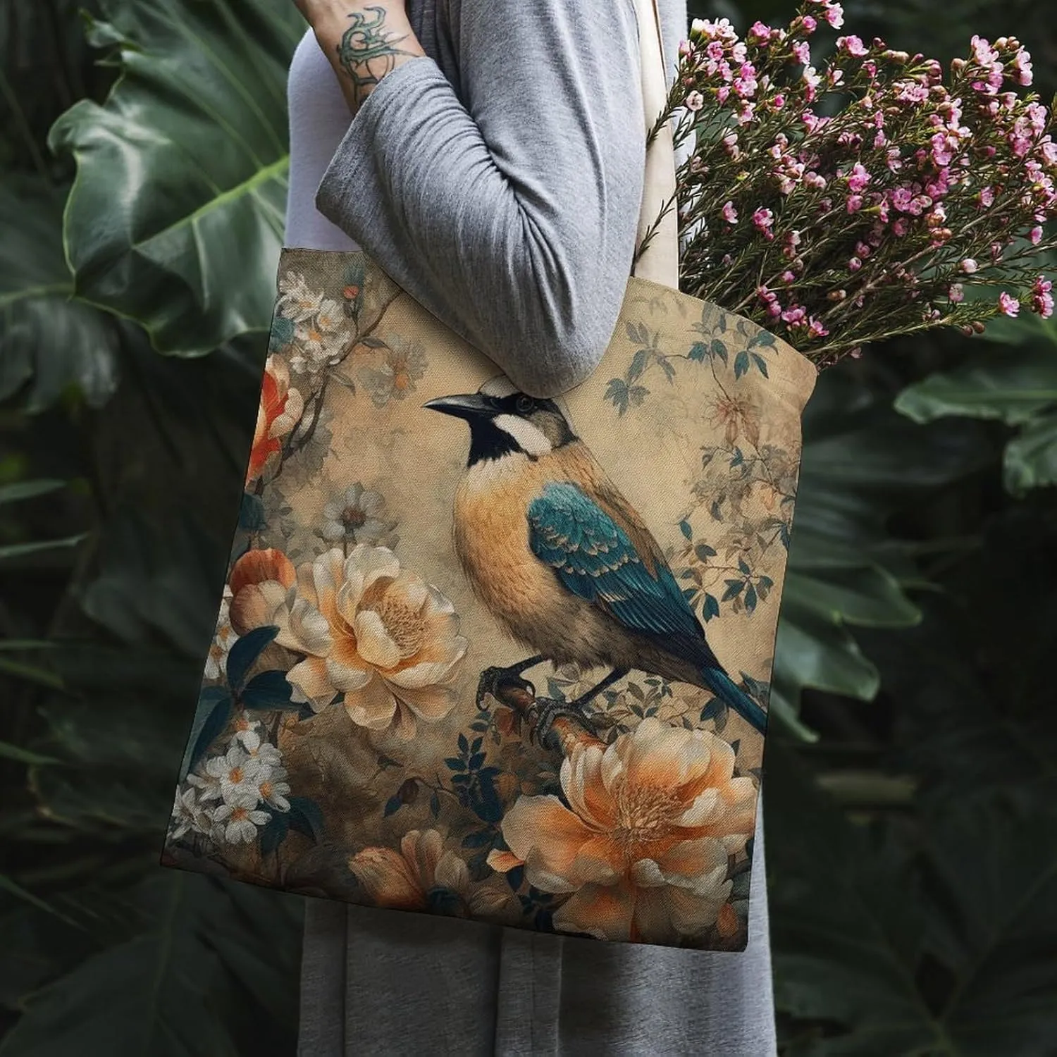 Tote Bag Laptop Handbag Wild Elk Grocery Bag Canvas Shoulder Bag Crossbody Bag for Travel
