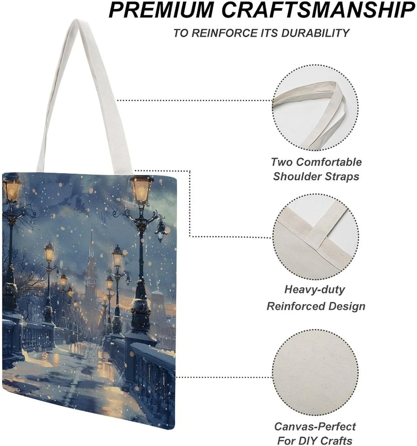 Tote Bag Laptop Handbag Wild Elk Grocery Bag Canvas Shoulder Bag Crossbody Bag for Travel