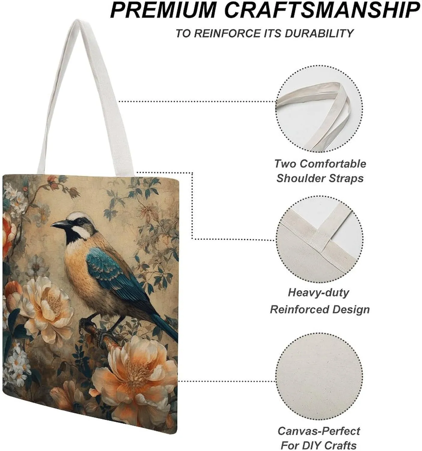 Tote Bag Laptop Handbag Wild Elk Grocery Bag Canvas Shoulder Bag Crossbody Bag for Travel