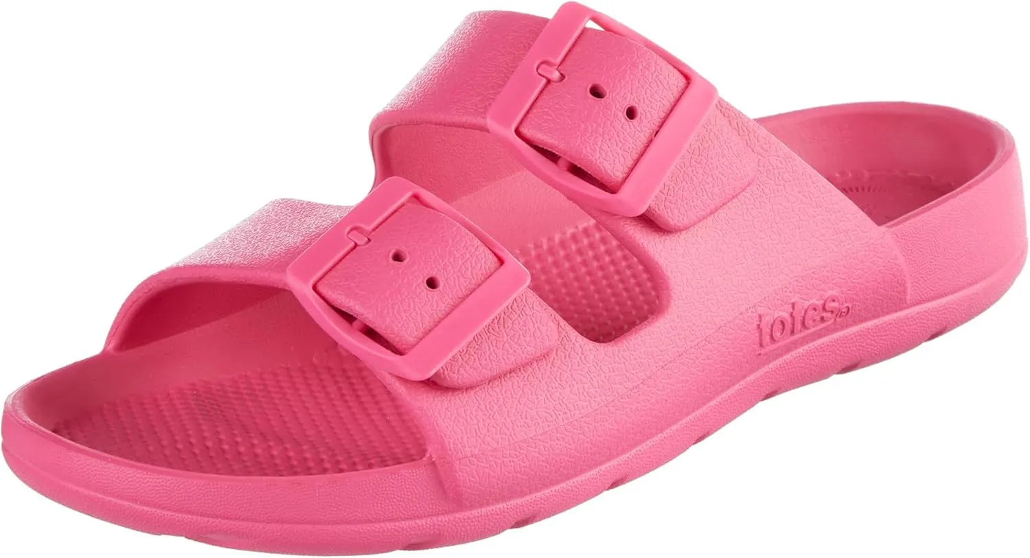 Totes Women's Everywear Adjustable Double Buckle Slide Sandal