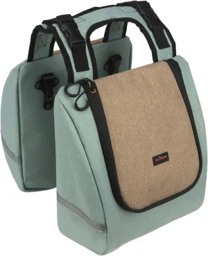 TOURBON Nylon Bicycle Bike Pannier Insulated Lunch Bag Cooler Box 2 Compartment