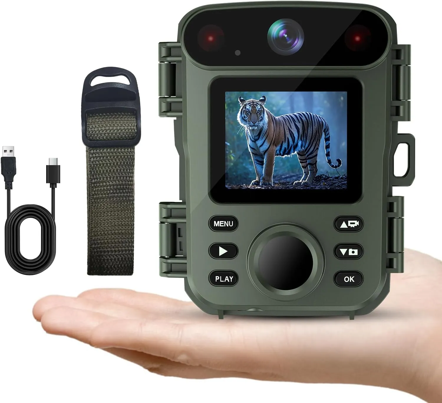 Trail Camera Mini Game Camera - 32MP 1080P Lightning Fast Motion Detection with Night Vision 0.2s Trigger Motion Activated IP66 Waterproof for Wildlife Monitoring