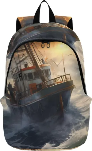 Travel Backpack for Men Laptop Bag Work Fashion Design Daypack Shipwreck 2 Large Lightweight Outdoor Casual