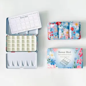 Travel Watercolor Palette,Portable Ceramic Palette 16 Well,Empty Paint Palette,Small Travel Metal Paint Boxwith Porcelain Palette (24Well)