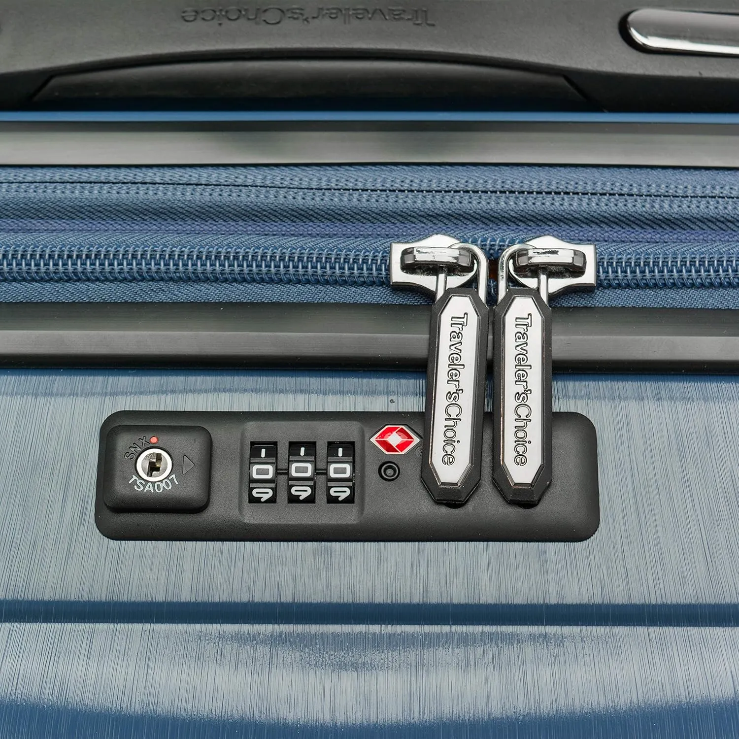 Traveler's Choice Hardside Expandable Spinner Luggage, Navy, Silverwood II (21-Inch)