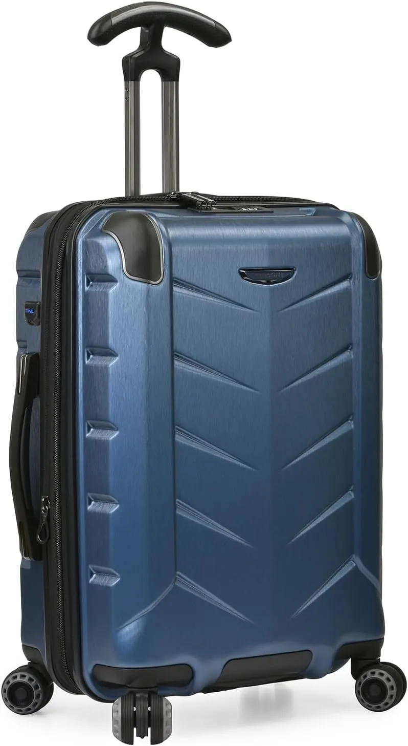 Traveler's Choice Hardside Expandable Spinner Luggage, Navy, Silverwood II (21-Inch)
