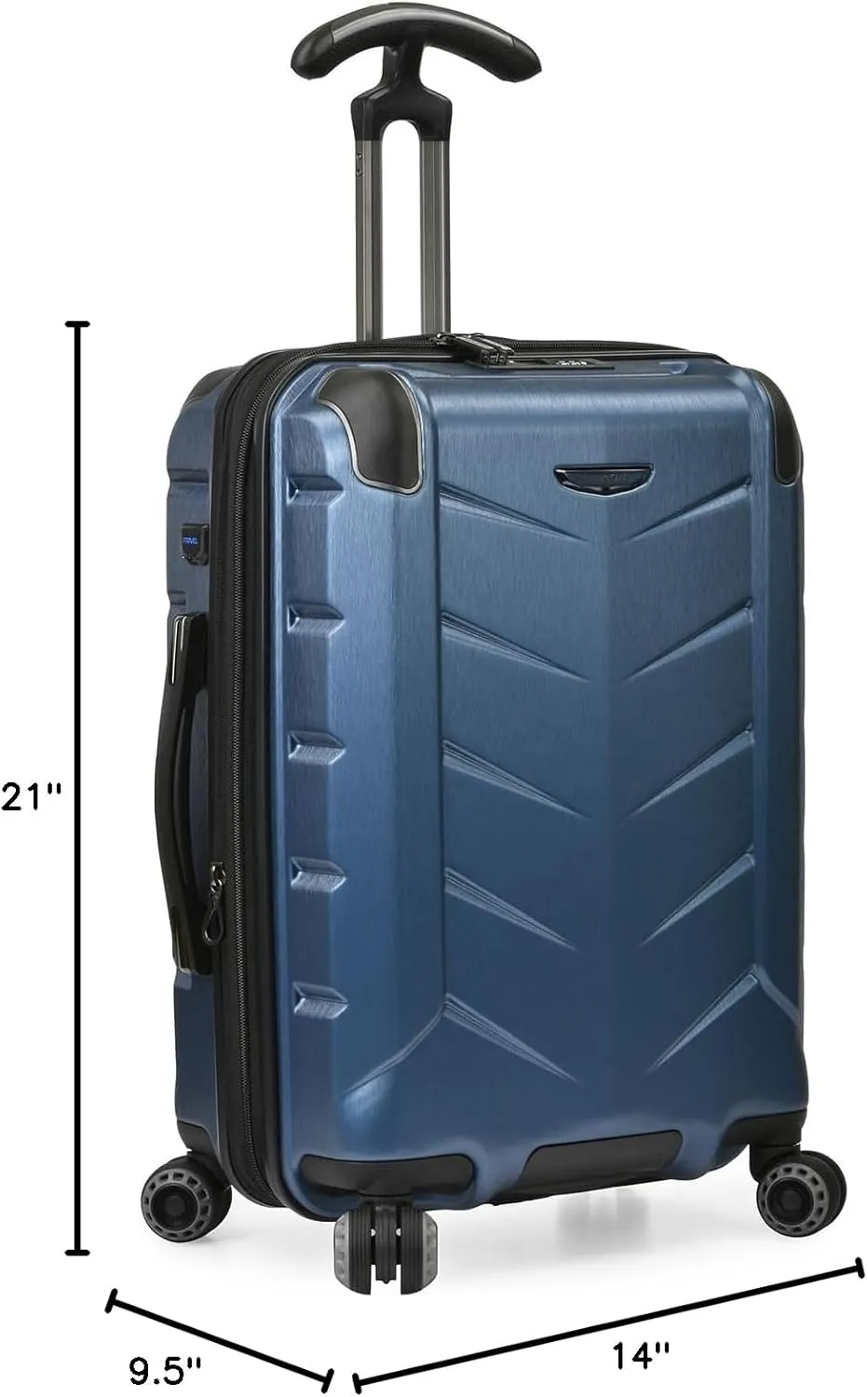 Traveler's Choice Hardside Expandable Spinner Luggage, Navy, Silverwood II (21-Inch)