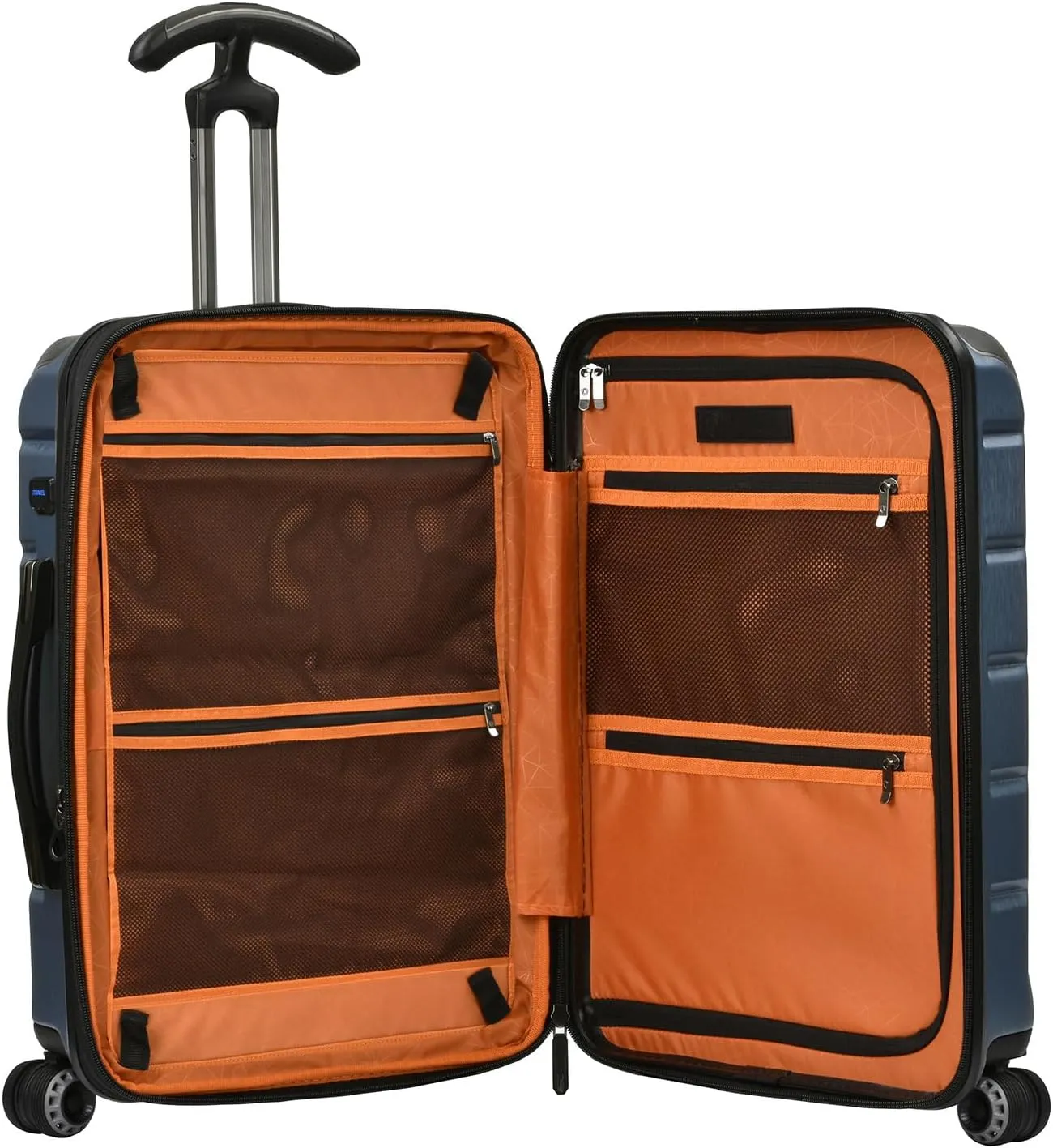 Traveler's Choice Hardside Expandable Spinner Luggage, Navy, Silverwood II (21-Inch)