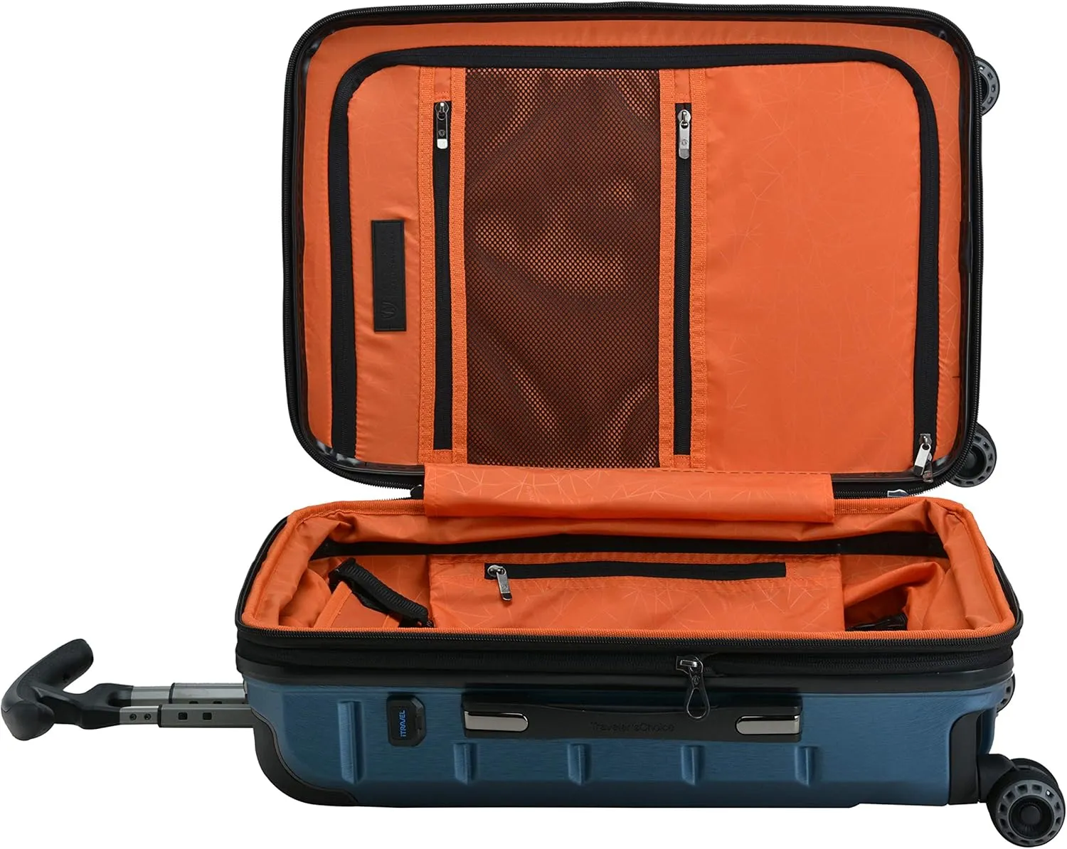 Traveler's Choice Hardside Expandable Spinner Luggage, Navy, Silverwood II (21-Inch)