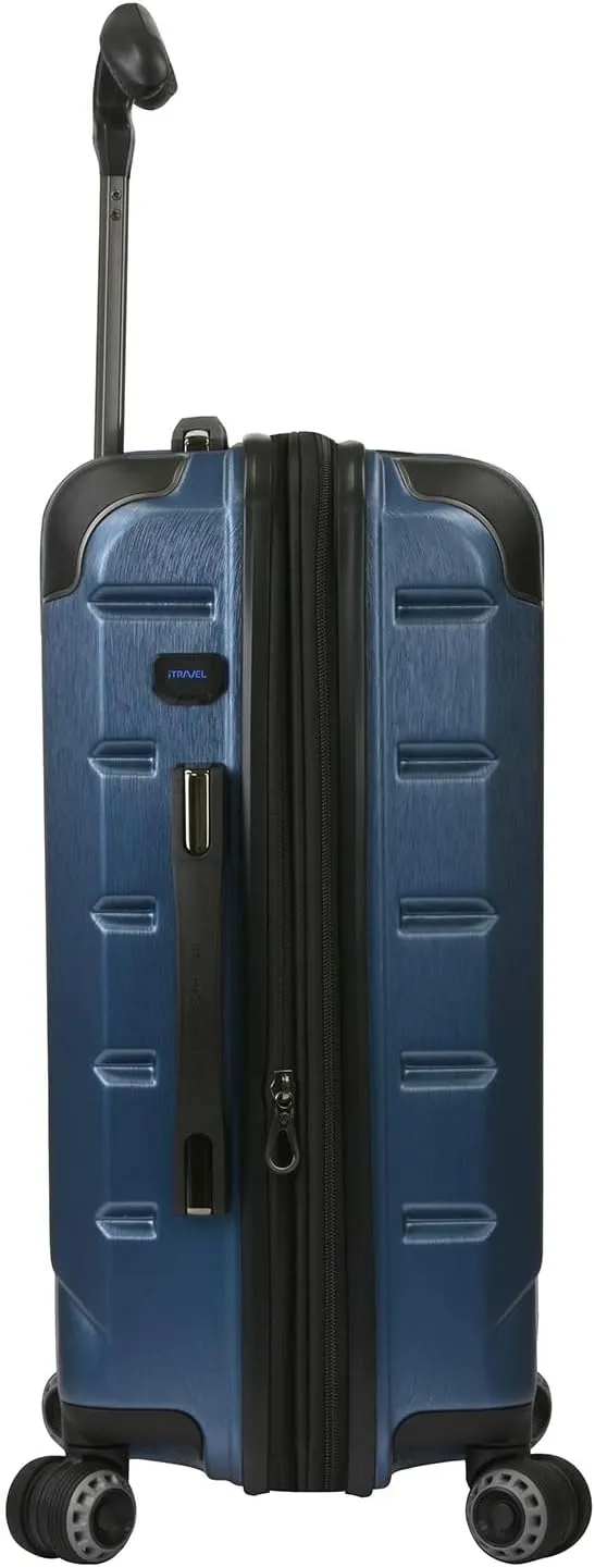 Traveler's Choice Hardside Expandable Spinner Luggage, Navy, Silverwood II (21-Inch)