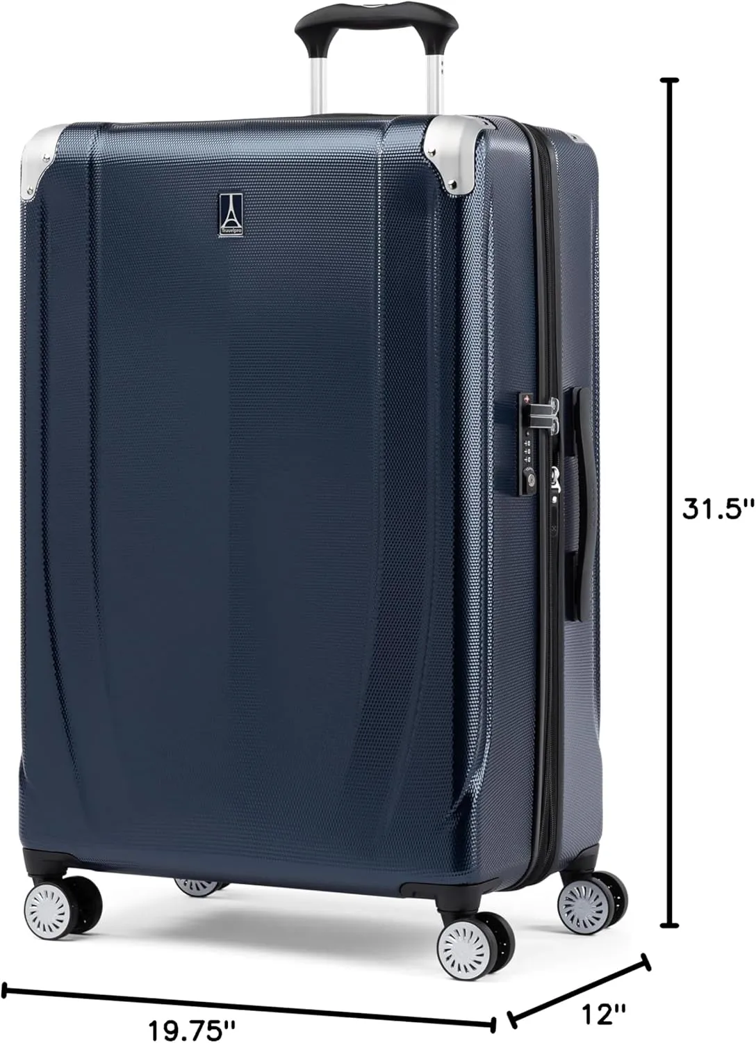 Travelpro Pathways 3 Hardside Expandable Luggage, 8 Spinner Wheels, Lightweight Hard Shell Suitcase, Checked Large 28 Inch, Royal Blue
