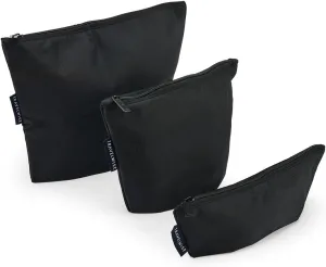 TravelWise 3 Piece Zip Pouch Set, Luggage and Travel Organizers, Black