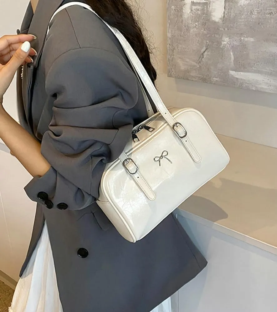 Trendy Boston Bag Women 2025 Spring Bowler Bag Top Handle Purse Shoulder Bags Satchel Handbags with Adjustable Strap