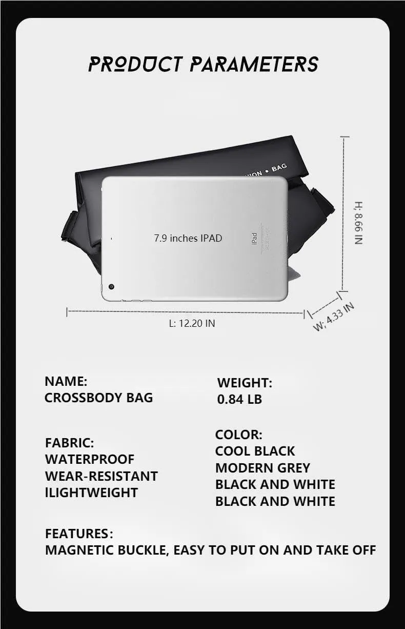 Trendy Montage Crossbody Bags for wen women, Upgrade Buckle Hiking Daypack, Waterproof Sling Chest Bag Backpack