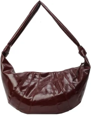 Trendy Soft Vegan Leather Crossbody & Shoulder Tote Bag for Women Dumpling Hobo Handbag Featuring a Top Handle Satchel