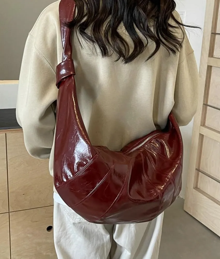 Trendy Soft Vegan Leather Crossbody & Shoulder Tote Bag for Women Dumpling Hobo Handbag Featuring a Top Handle Satchel