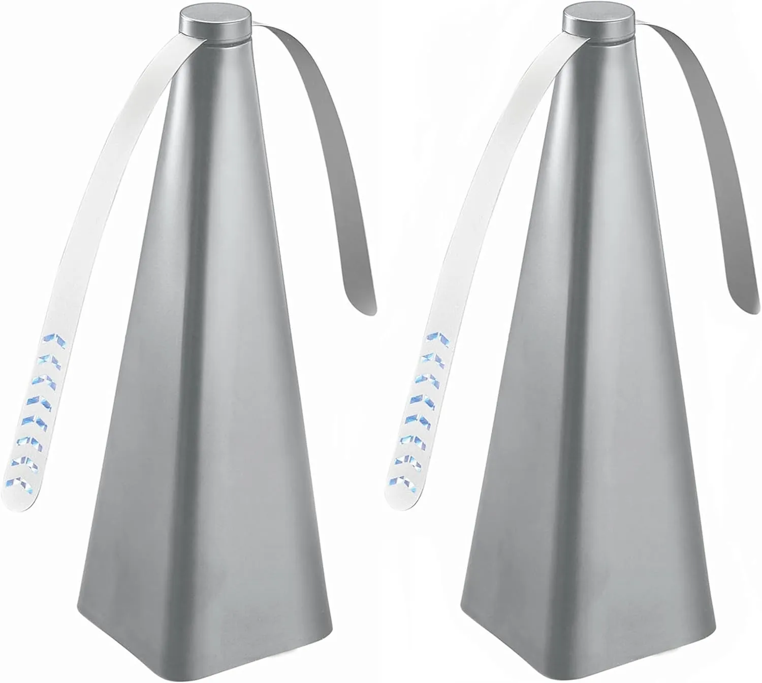 Treva Bug Fan, Fly Deterrent with Holographic Blades to Clear Bugs, Mosquitoes, and Flies, Battery Powered Fly Fan, Silver (2 Pack)