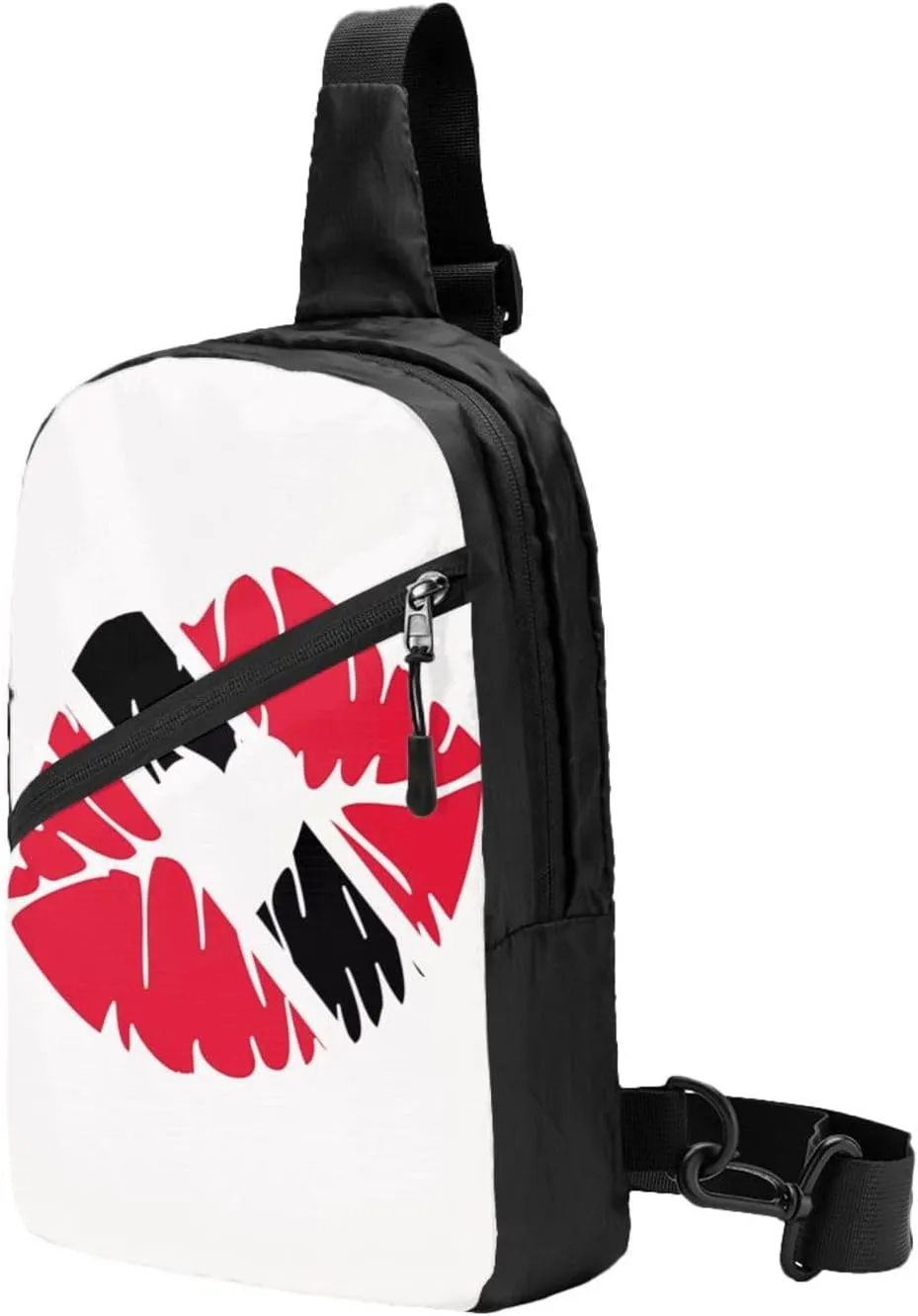 Trinidad Tobago Lips Flag Kiss Crossbody Bag Portable Sling Bags Foldable Chest Daypack Reusable Sports Shoulder Backpack Diagonally Casual Rucksack Travel Bag
