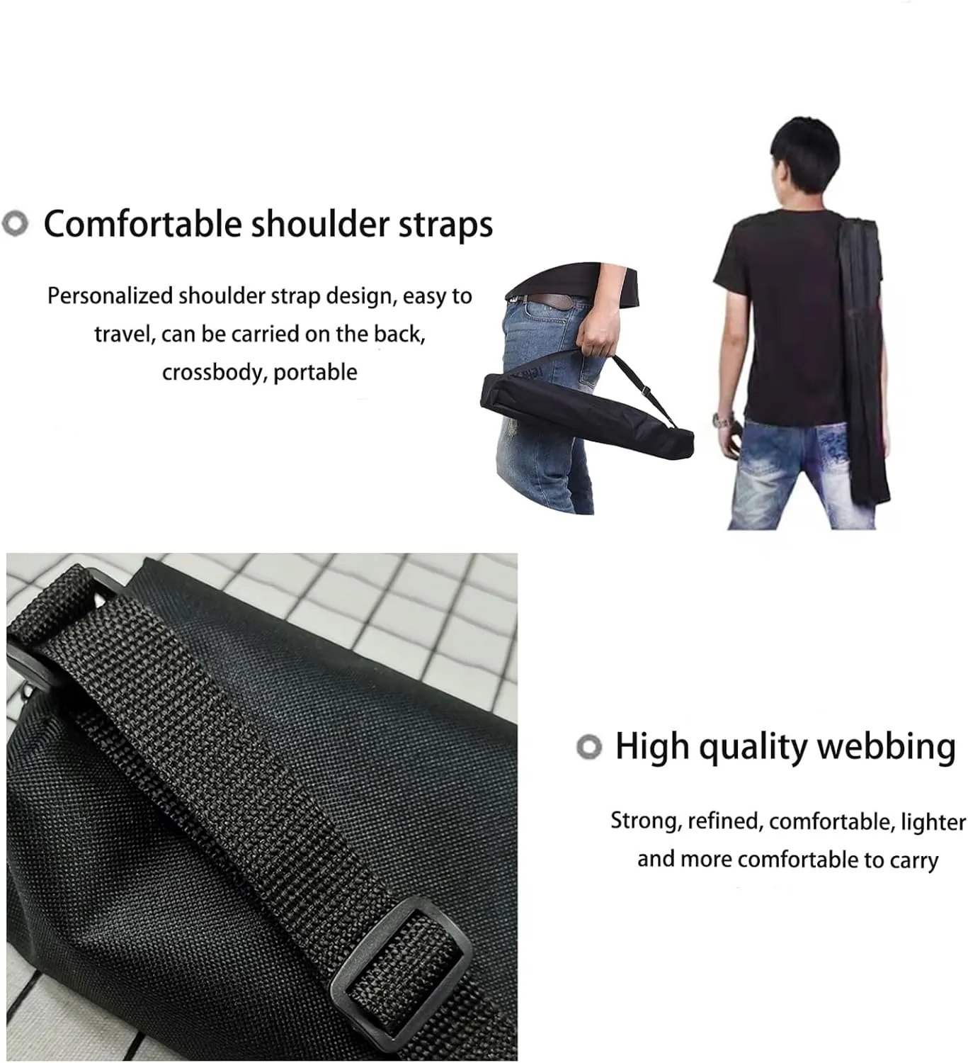 Tripod Carrying Case Bag, Waterproof Tripod Bag with Adjustable Shoulder Strap for Photo Studio Light Stands, Mic Stand and Tent Pole Monopod and Other Photography Equipment (23.6"x3.9")