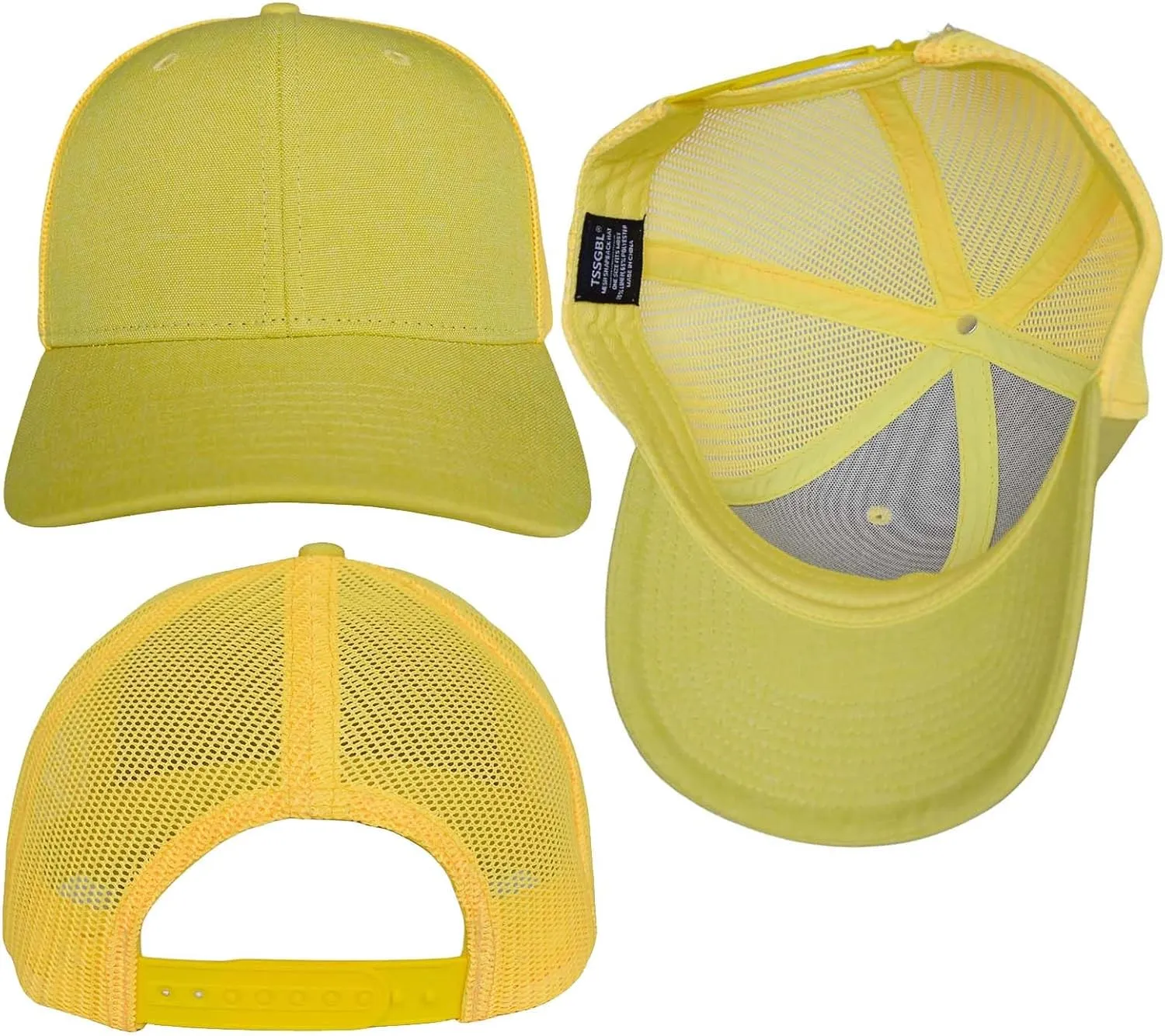 TSSGBL 2 Pack Snapback Trucker Baseball Hats Mesh Back Adjustable Blank Ball Caps for Men Women