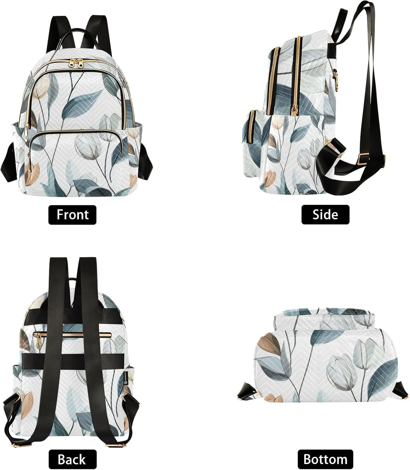 Tulip Simple Women Fashion Backpack Purse Multi Pockets Rucksack Travel Shoulder Bag，S
