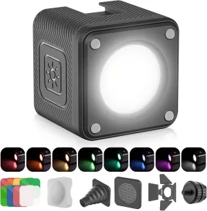 ULANZI LED Video Light Waterproof IP68 Camera Lighting Kit Mini Cube with 8 Color Gel Filters, Dimmable Portable Fill Photography Light 5500K CRI95  for DSLR Camera Sony Canon Nikon Action Camera