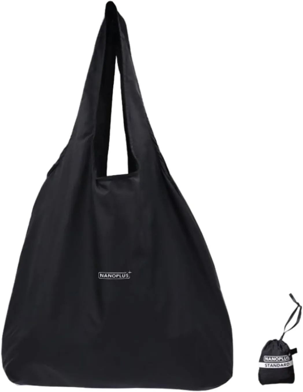 Ultimate Packable Travel Tote Bag - Reusable Shopping Bag - Compact & Portable & Lightweight (Black, X-Large)