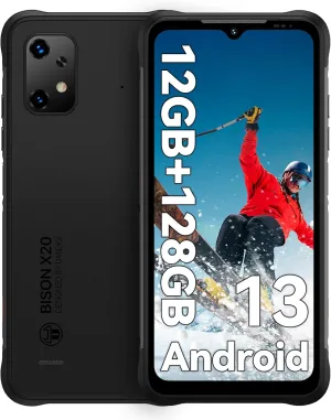 UMIDIGI Unlocked Cell Phone, Bison X20 Android 13 Rugged Smartphones, IP68/IP69K Waterproof Phone, 6000mAh 12 (6 6) 128GB/TF 1TB Expand, 6.53" Screen NFC AGPS, 4G Dual SIM Outdoor Mobile Phone