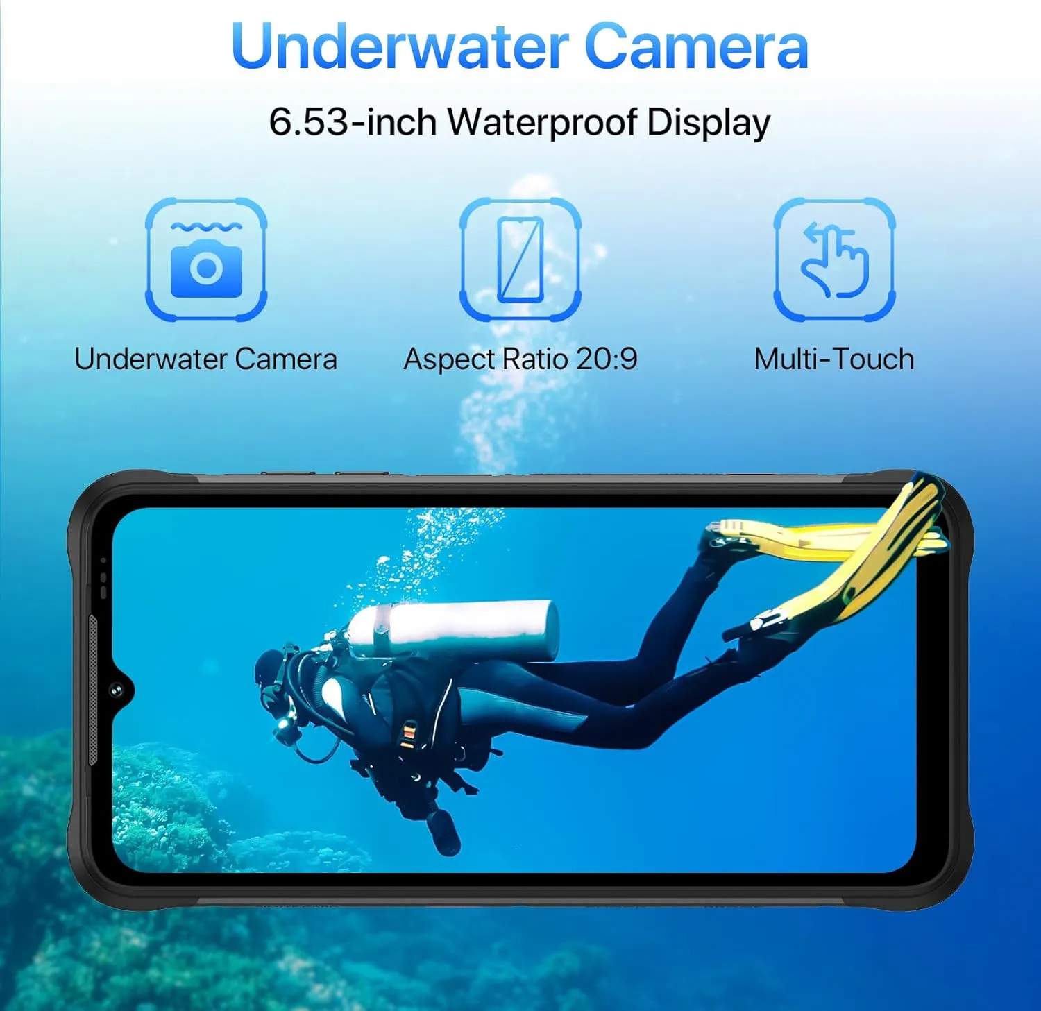 UMIDIGI Unlocked Cell Phone, Bison X20 Android 13 Rugged Smartphones, IP68/IP69K Waterproof Phone, 6000mAh 12 (6 6) 128GB/TF 1TB Expand, 6.53" Screen NFC AGPS, 4G Dual SIM Outdoor Mobile Phone