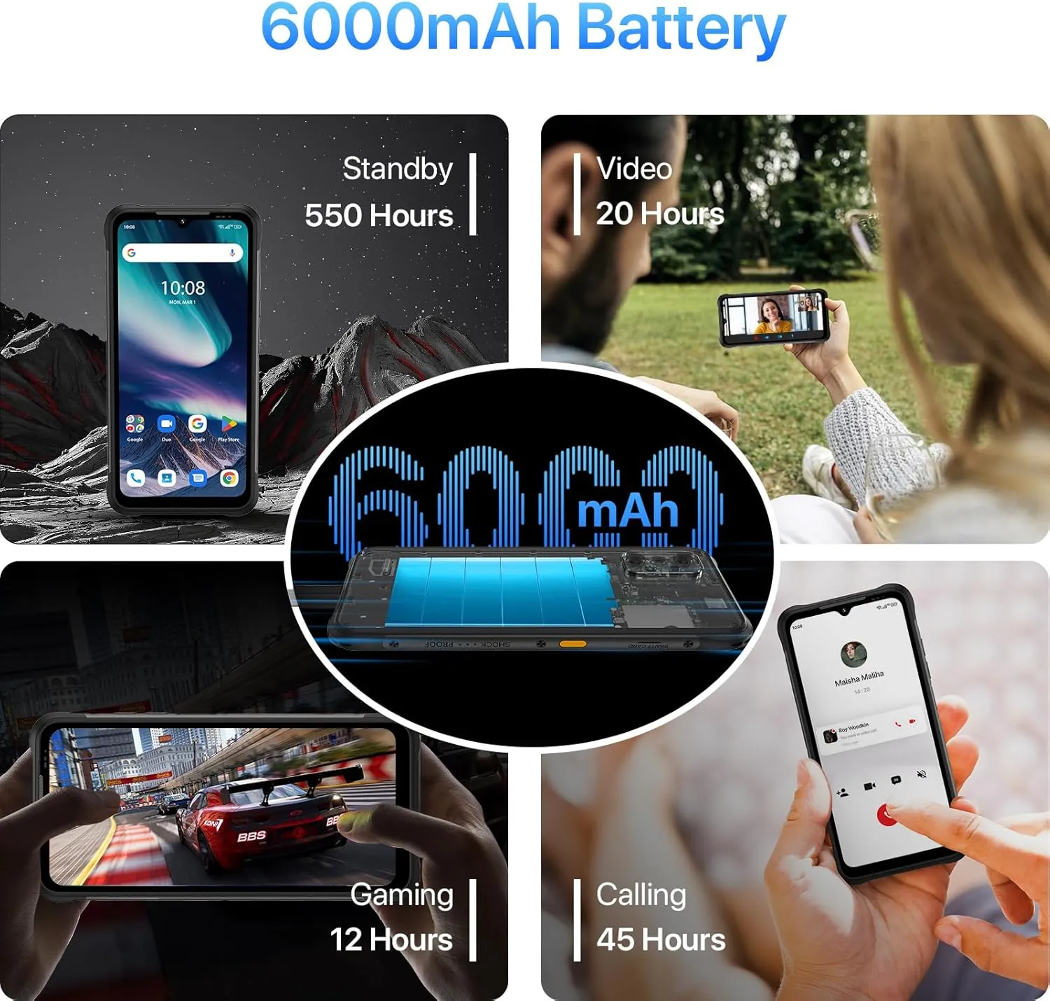 UMIDIGI Unlocked Cell Phone, Bison X20 Android 13 Rugged Smartphones, IP68/IP69K Waterproof Phone, 6000mAh 12 (6 6) 128GB/TF 1TB Expand, 6.53" Screen NFC AGPS, 4G Dual SIM Outdoor Mobile Phone