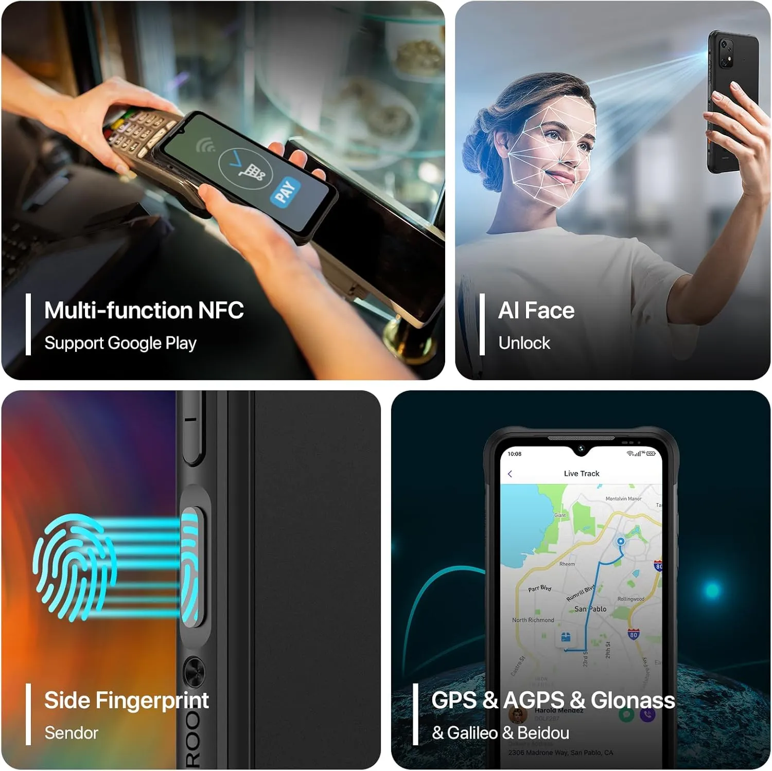 UMIDIGI Unlocked Cell Phone, Bison X20 Android 13 Rugged Smartphones, IP68/IP69K Waterproof Phone, 6000mAh 12 (6 6) 128GB/TF 1TB Expand, 6.53" Screen NFC AGPS, 4G Dual SIM Outdoor Mobile Phone