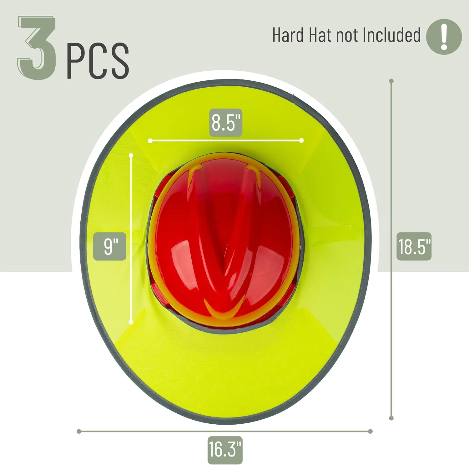 UNCO- Hard Hat Sun Shield, 3 Pack, Full & Standard Brim Mesh Sunshade High Visibility Reflective, Hard Hat Sun Shade, Hard Hat Accessories, Hard Hat Visor, Hard Hat Shade, Hard Hat Neck Shade