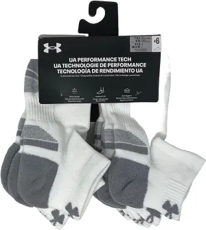 Under Armour Men's UA Performance Tech Cushioned Low Cut Socks - 6 Pack