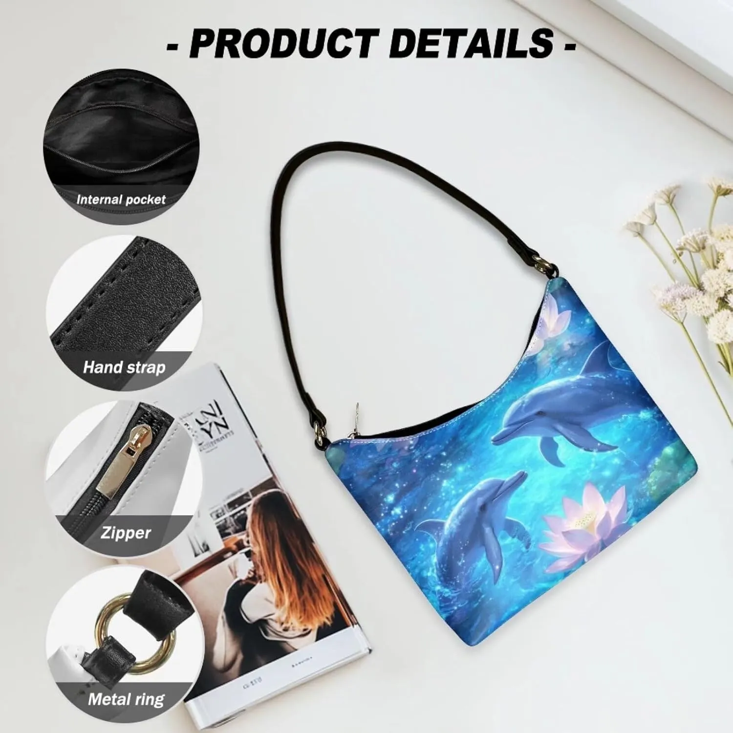 Underarm Shoulder Bag for Women Handbag with Zipper Fashion Top Handle Bag Work Travel Wallet Purse
