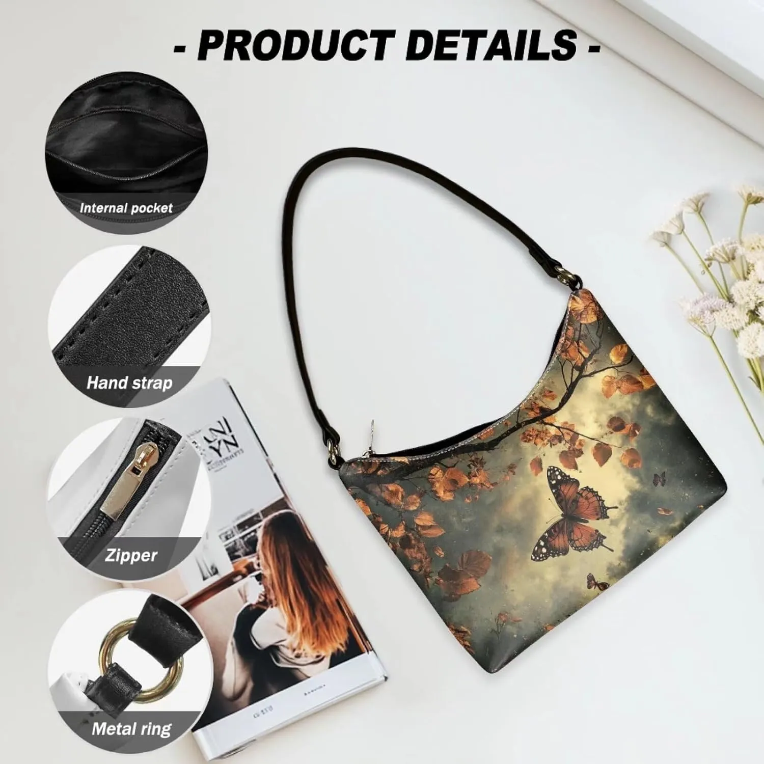Underarm Shoulder Bag for Women Handbag with Zipper Fashion Top Handle Bag Work Travel Wallet Purse