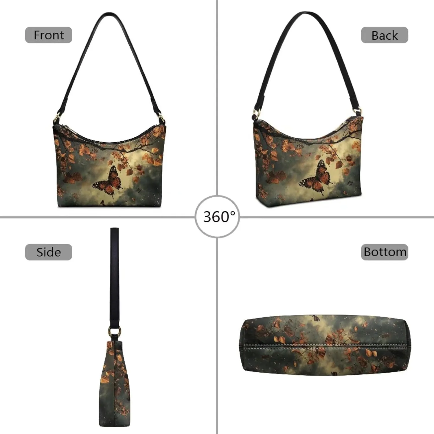 Underarm Shoulder Bag for Women Handbag with Zipper Fashion Top Handle Bag Work Travel Wallet Purse